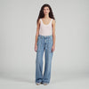 Olsen Faded Wide Straight-Leg Jeans BLUE JEAN