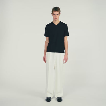 Pablo V Tee Short-Sleeve V-Neck Polo Shirt BLACK