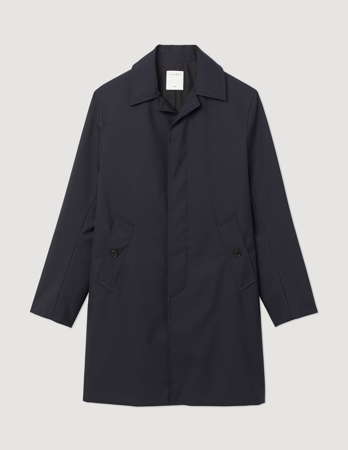 Straight-Cut Waterproof Jacket Navy Blue