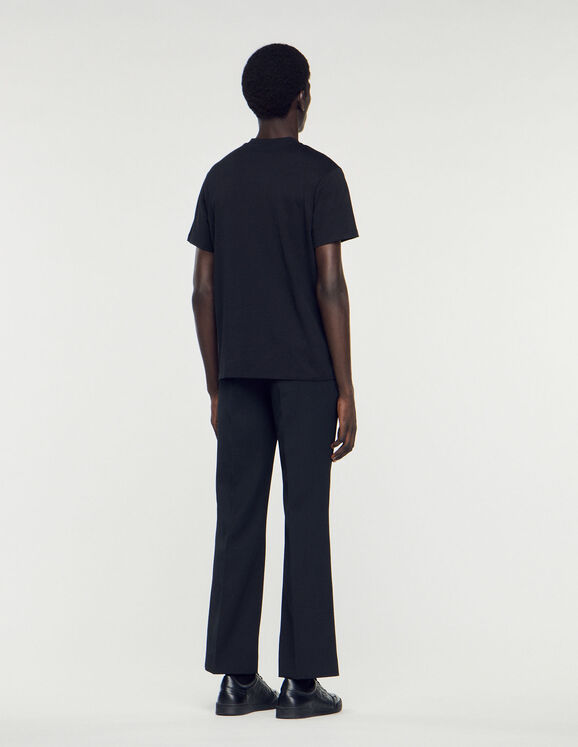 T-Shirt With Square Cross Patch Black
