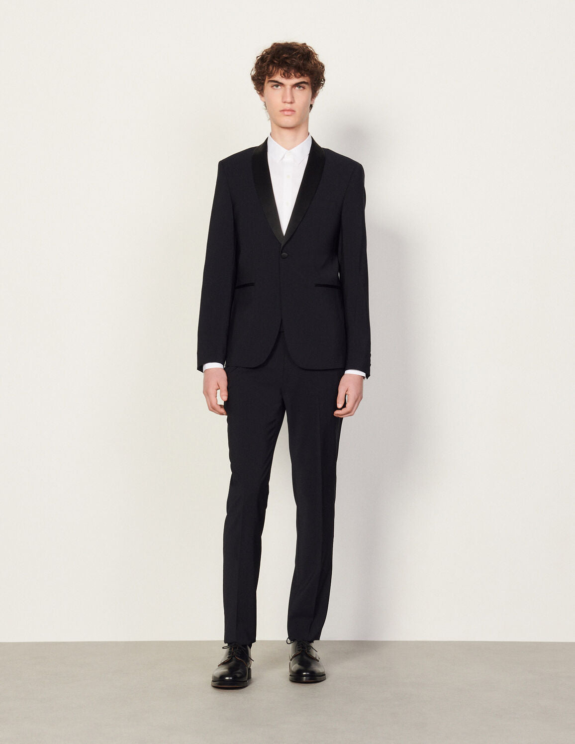 Tuxedo Jacket With Satin Navy Blue