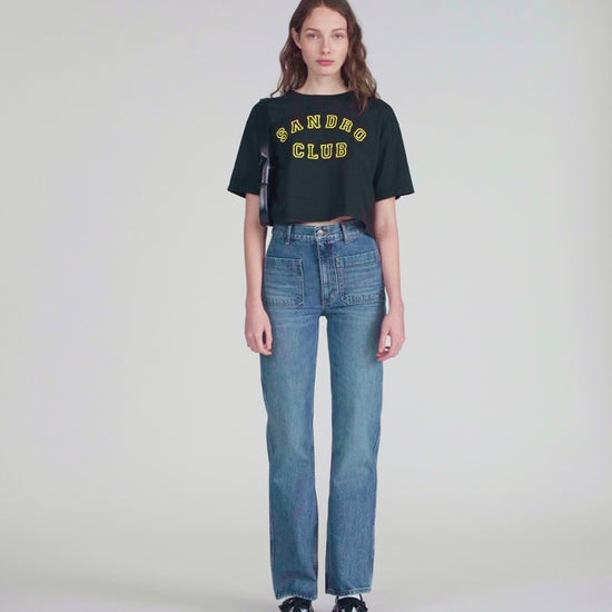 Flared Faded Jeans Blue Jeans